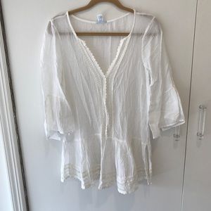 Eberjey white linen coverup